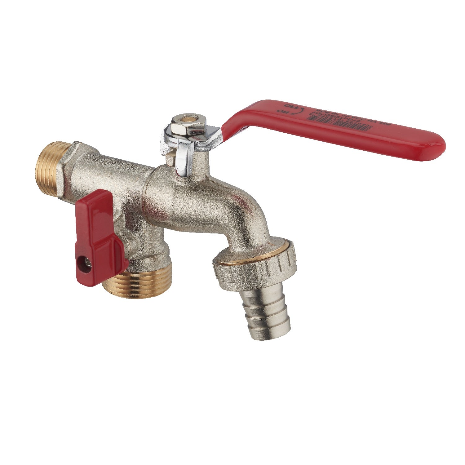 Aqua Control G6354 Robinet Jardin Premium Double Sortie 1/2 - 3/4 Pinceau - Laiton Argent